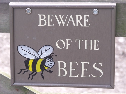 The Ferrers-Walker Memorial Kitchen Garden - Beware of the Bees - sign