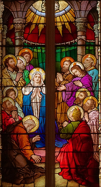 Saint Alphonsus Liguori Roman Catholic Church, in Saint Louis, Missouri, USA - stained glass window Pentecost