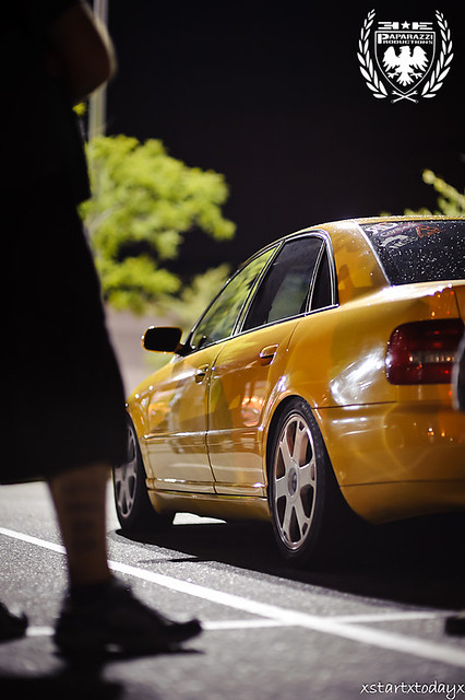 Yellow Audi B5 S4 A nicely lowered B5 S4 D700 85mm f 14 wide open 