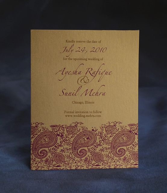 Gold and Red Save the Date
