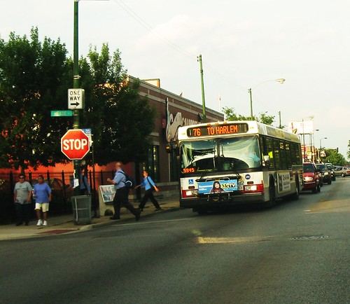 Westbound CTA Route # 76 Diversey Avenue bus at the intersection of West Diversey and North Meade Avenues. Chicago Illinois. July 2010. by Eddie from Chicago