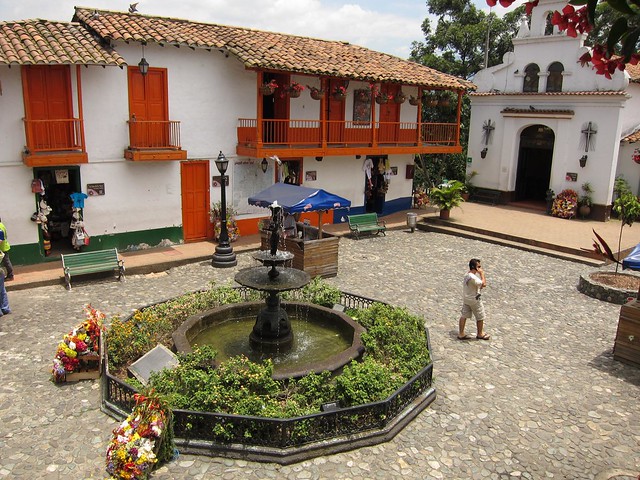 The main plaza of Pueblito Paisa