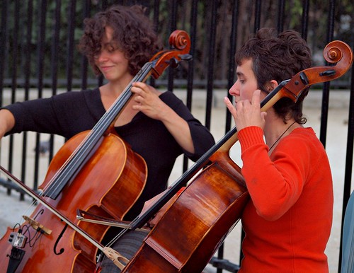  "cello players" by zoetnet via Flickr CC-BY