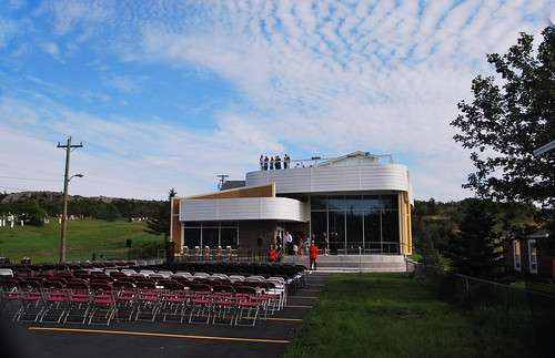 Cupids Legacy Centre with cirrus clouds