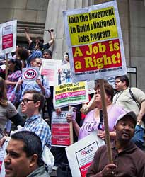 Demonstration in New York protest the lack of benefits for the longterm unemployed in the United States.The filing for unemployment benefits rose to 500,000 in one week during early August 2010. by Pan-African News Wire File Photos