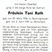 Totenzettel Rath, Toni â  02.04.1961