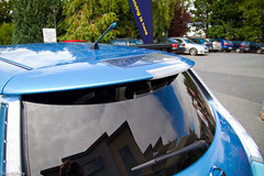 Nissan Leaf rear spoiler with solar panels