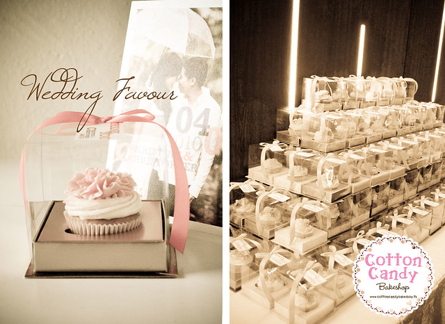 Wedding favour with customised invitation tags by cotton candy bakeshop