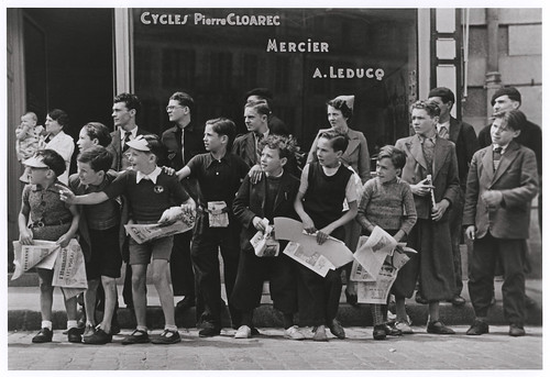 Cycling has a rich history in Brittany. Robert Capa took this photo in Pleyben during the 1939 Tour de France. It was taken in front of the bicycle shop owned by Pierre Cloarec, one of the cyclists in the race. Photo: fixed gear