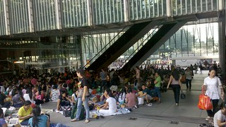 Rest day for migrant workers in Hong Kong; @HSBC Building Central