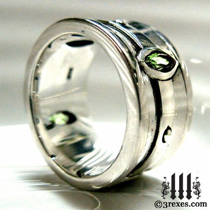 gothic wedding ring green engagement band 3rexescom