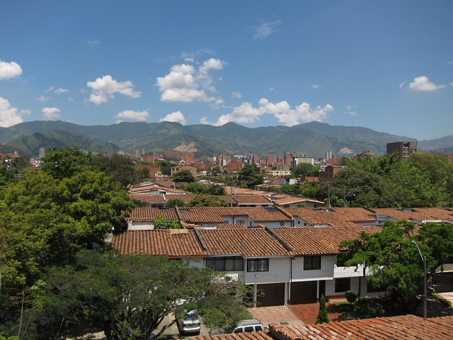 The rooftop features beautiful 360-degree views of Medellin and the mountains.