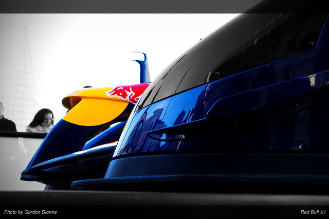 The blue beast is the Red Bull X1 prototype designed by Adrian Newey