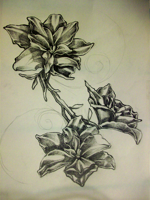 Flower Tattoo design heres something quick i came up with for a friends 