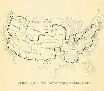 Map from book "Around the United States by Bicycle" (1906)
