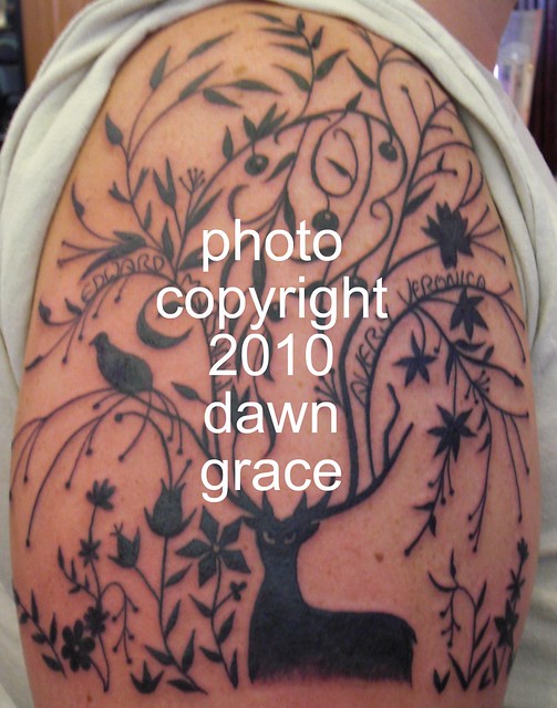 Deer family tree tattoo by Dawn Grace Please do not steal my photos