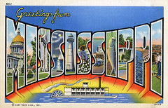 Mississippi Large Letter Postcards