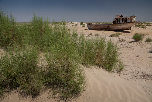 ship and sand, Aral Sea Uzbekistan