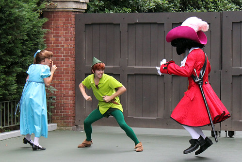 Peter, Wendy and Captain Hook leave for Neverland