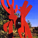 Keith Haring- Figure Balancing on Dog, 1989 painted steel, donated to Harings hometown, Kutztown, PA, by the Keith Haring Foundation and the Tony Shafrazi Gallery in 1992.