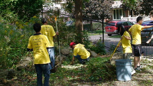GV volunteers in garden