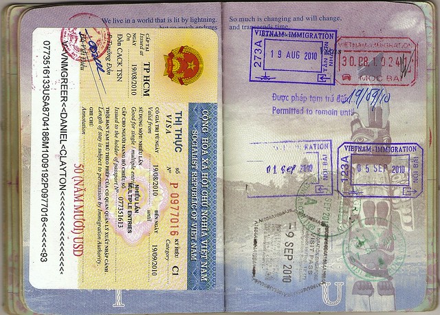 USA Passport: Vietnamese Visa, Vietnam, Singapore