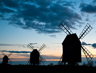 Windmills in sunset. (Explored)