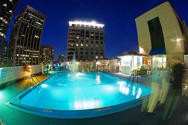 Roof Top Pool at night