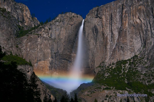 Rainbow from the Moonlight - Yosemite Falls Moonbow