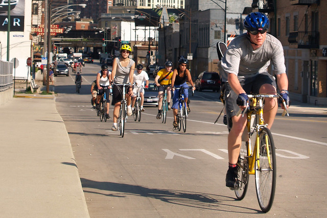 Bicycling on Milwaukee Avenue