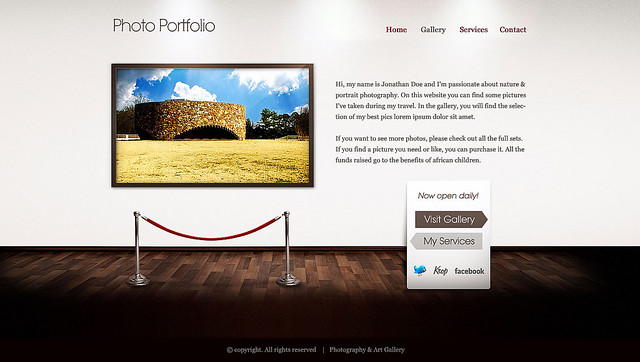 image gallery html template. Art Gallery HTML/WP template - Homepage. Template created for Theme Forest 