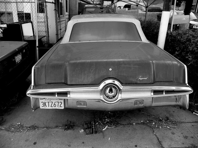 Saturday Evening in Hollywood 1966 Chrysler Imperial Convertible B W I