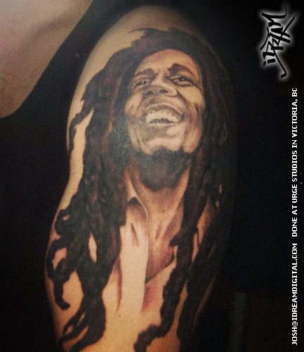 bob marley tattoo Start of my Marley tribute social deevolution sleeve