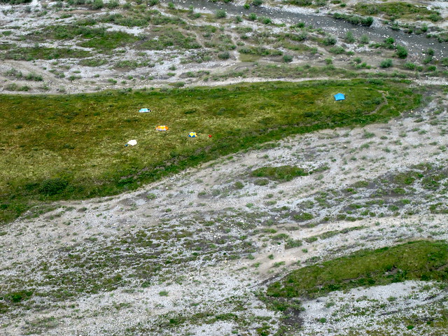 Riverbed Campsite From the Air