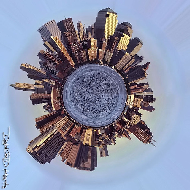 NYC South Manhattan Little Planet - West Side Panorama New York City