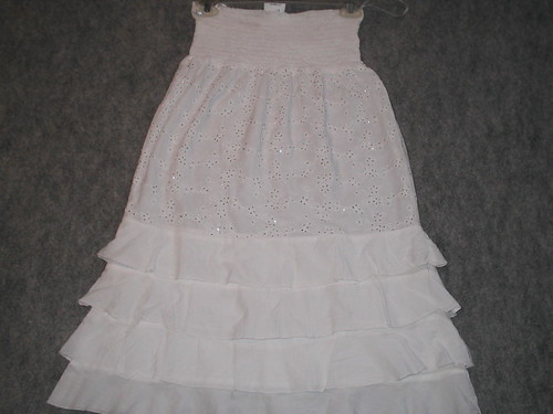 KE-016 tier skirt in white cotton voile