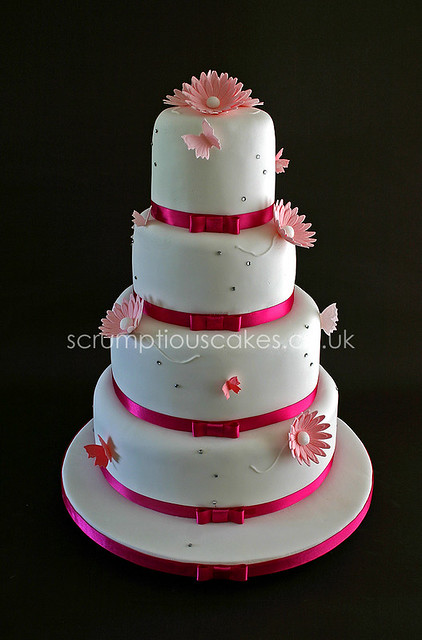 Wedding Cake Sugar Gerberas Butterflies