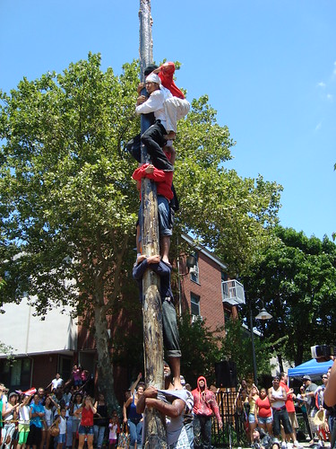 Greased Pole Competition at Festival Betances