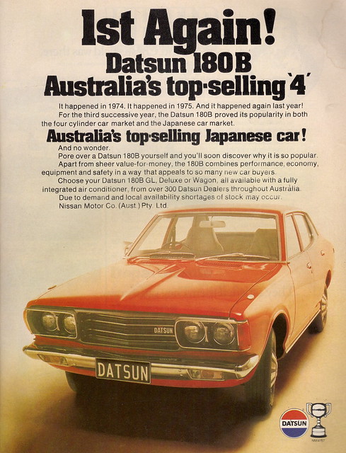 Australian Market Datsun 180B Bluebird 1977 They all seemed to be orange