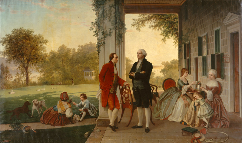 Washington and Lafayette at Mount Vernon, 1784 by Rossiter and Mignot, 1859