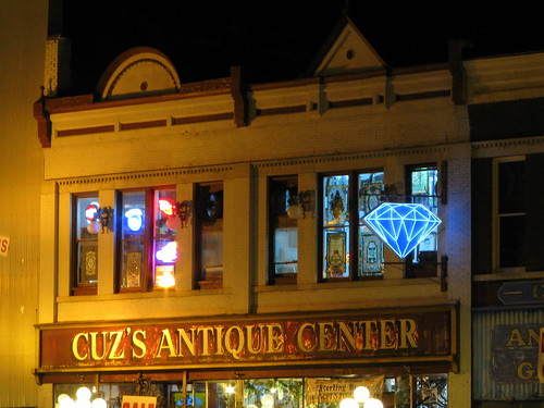 Cuz's Antiques at Night