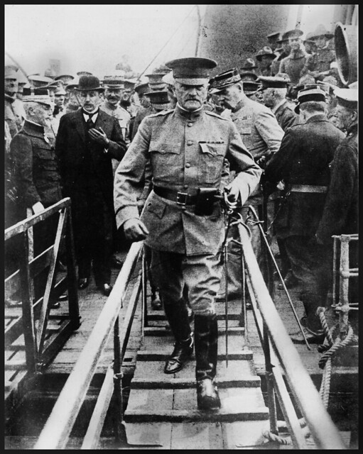General Pershing arriving in Europe, 1917