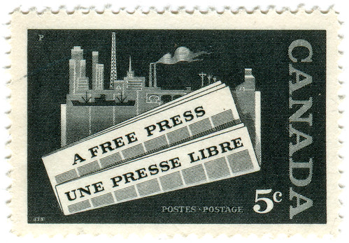 Canada postage stamp: a free press