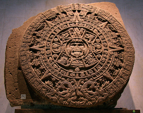 Aztec Calendar stone or Sun stone, National museum of Anthopology, Mexico City by Mikey Stephens
