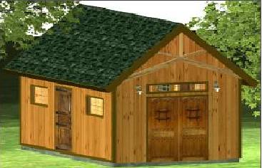barn plans - Gentleman Barn with side doors double swing garage door ...