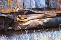 Derailed Locomotives from Vader, WA Accident - 9/2002
