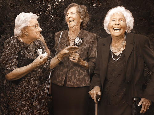 Grandmothers laughing.