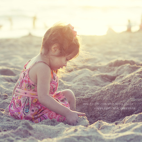 . my little princess on the beach .