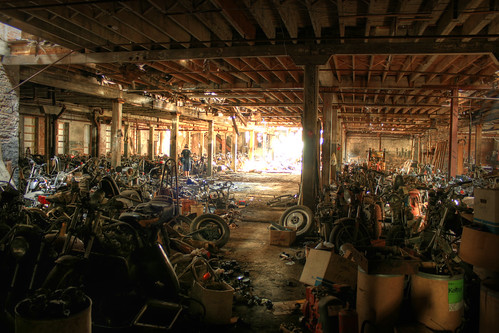 Motorcycle Graveyard Wide Angle HDR by cseward