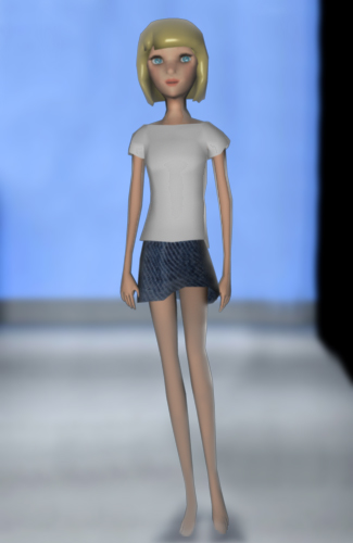 Low polygon slim girl for fashion city game on facebook